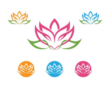 Stilize lotus çiçek simge vektör arka plan