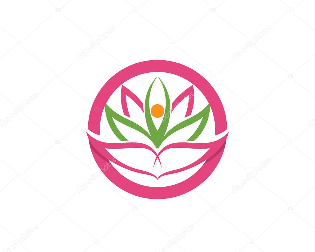 Vector lotus flowers design logo Template