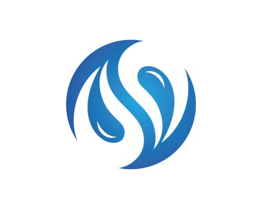 Su Dalgası Simgesi Logo Şablonu