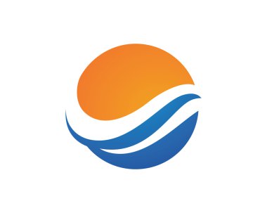 Su Dalgası Simgesi Logo Şablonu