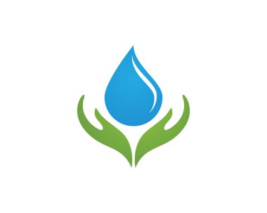 Su Dalgası Simgesi Logo Şablonu
