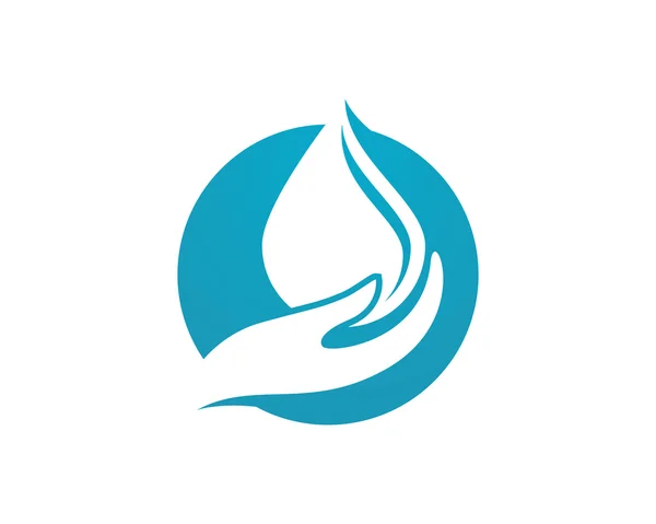 Vatten våg ikon logotyp mall — Stock vektor