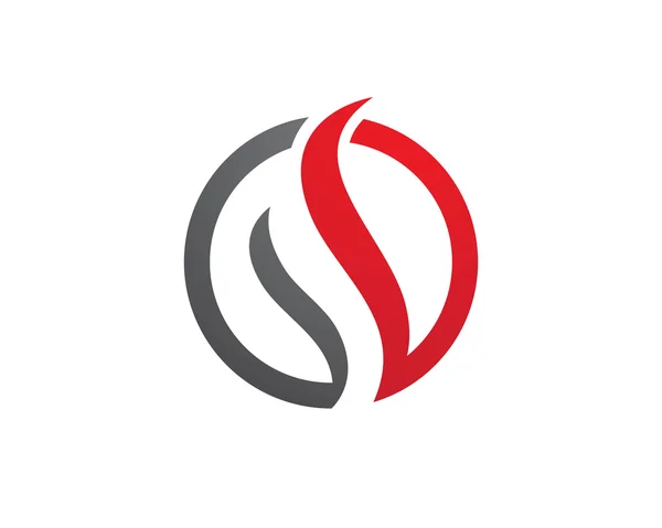 Ogień czarne i czerwone logo — Wektor stockowy