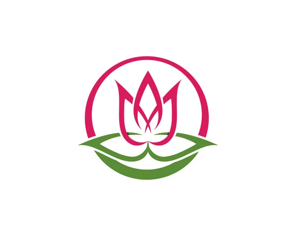 Lotus flor logotipo Saúde —  Vetores de Stock
