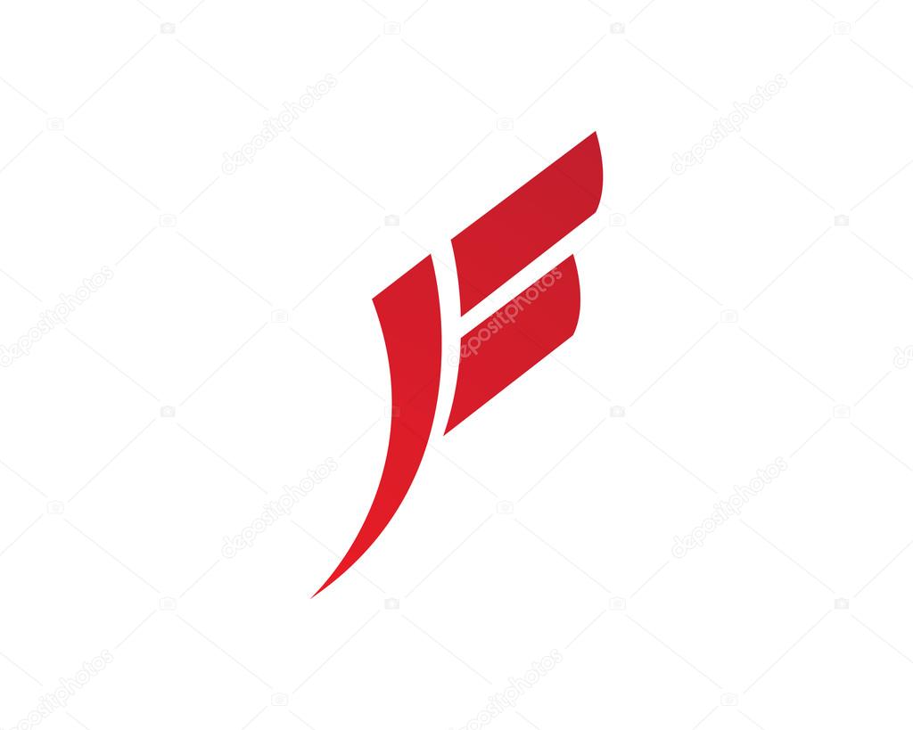 F letter logo wings and fly