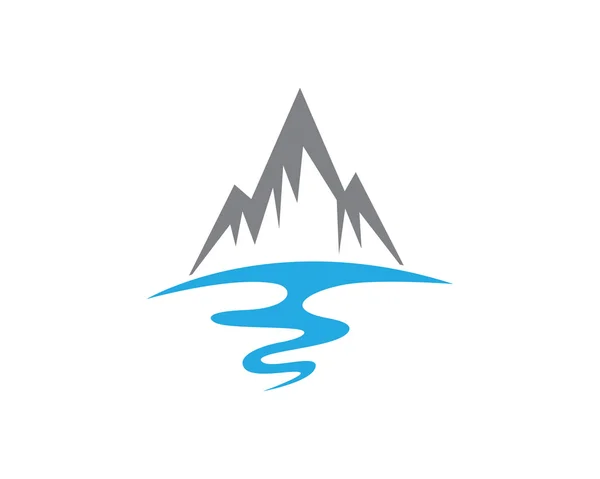 Montanha praia onda logotipo —  Vetores de Stock