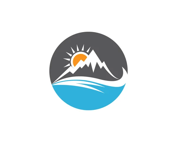 Βουνό λογότυπο νερό — Διανυσματικό Αρχείο