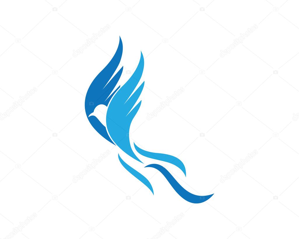 Bird wings fly logo