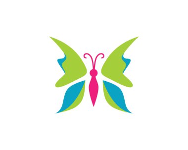 Butterfly  flower logo clipart