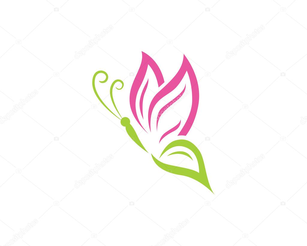 Butterfly  flower logo