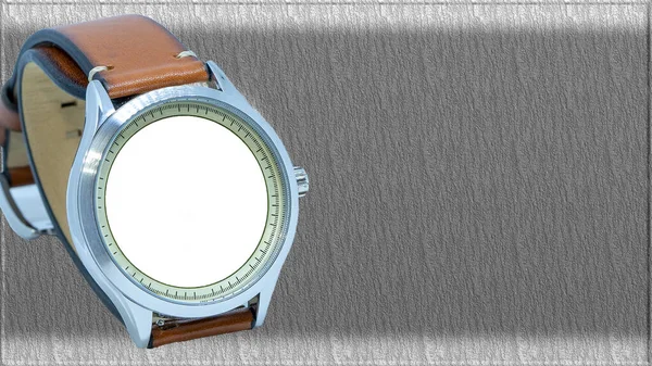 Orologio Braccio Cornice Vuota Con Margini Colorati Cadran Bianco — Foto Stock