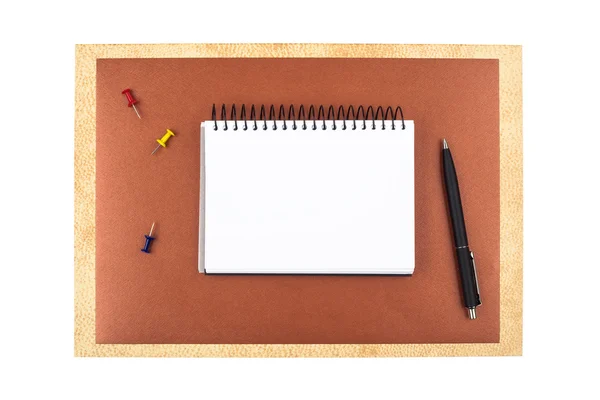 Notebook na tvarovaných papíru. — Stock fotografie