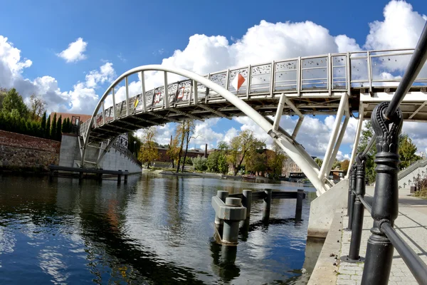 Bridge Lovers - Brda River in Bydgoszcz - Poland — Stock Photo, Image