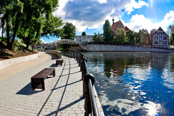 Mill island - brda-folyó bydgoszcz - Lengyelország Stock Fotó