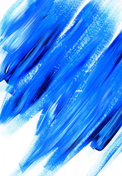 Mancha de pintura acrílica azul aislada sobre fondo blanco. Pincelada Dinámica. Art Abstract Espacio para el texto — Foto de Stock