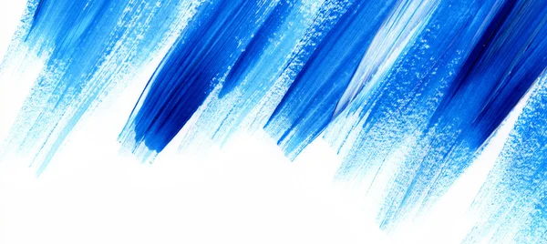 Синяя акриловая краска пятна изолированы на белом фоне. Динамический мазок кисти. Искусство как пространство для творчества — стоковое фото