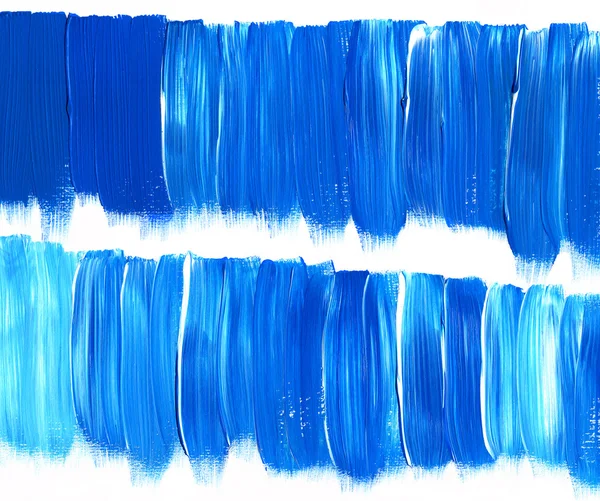 Blue acrylic paint stain isolated on white background. Dynamic Brush