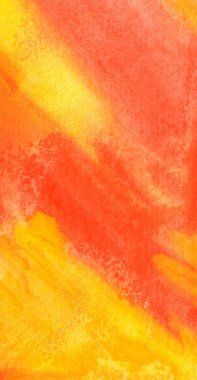 Soyut suluboya doku turuncu ve sarı renkli arka plan. El boya doku, suluboya zemin dokulu..