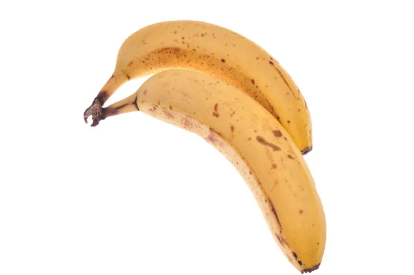Два над стиглими бананами ізольовані на білому тлі — стокове фото