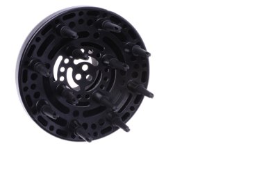 Siyah saç kurutma makinesi difüzör, beyaz arka plan üzerinde izole
