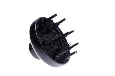 Siyah saç kurutma makinesi difüzör, beyaz arka plan üzerinde izole