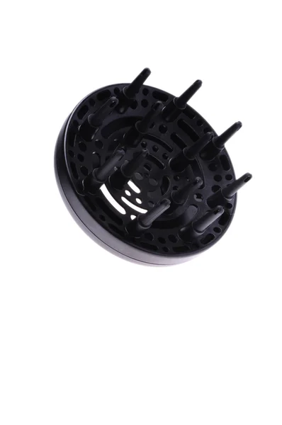 Zwarte haardroger diffusor, geïsoleerd op witte achtergrond — Stockfoto