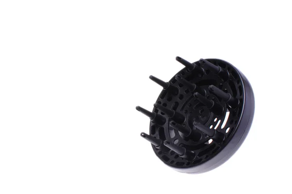 Zwarte haardroger diffusor, geïsoleerd op witte achtergrond — Stockfoto