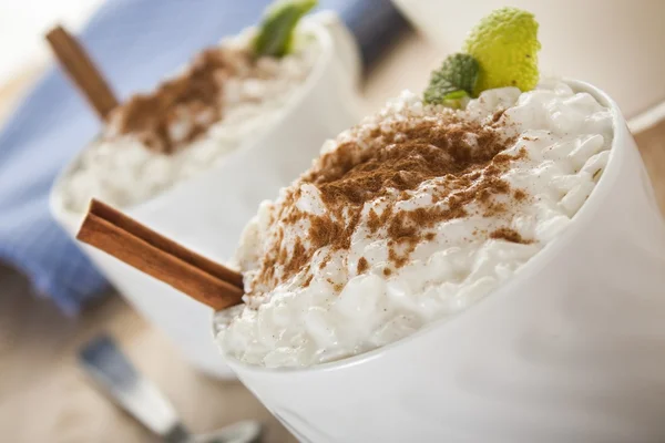 Kremowy pudding ryżowy — Zdjęcie stockowe