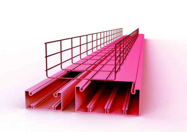 Brillante Rosa Gráfico Arte Construcción Cable Metálico — Foto de Stock
