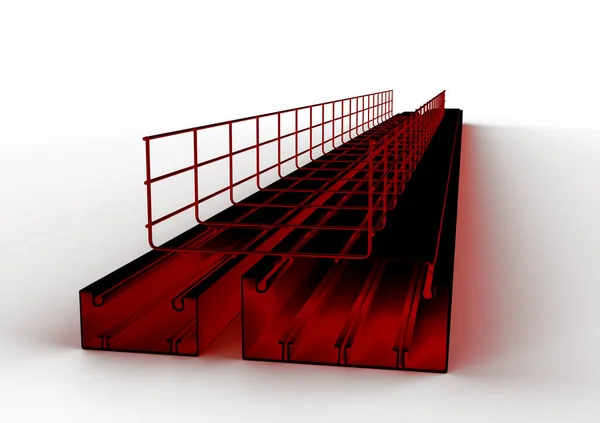 Arte Gráfico Rojo Construcción Cables Metálicos — Foto de Stock