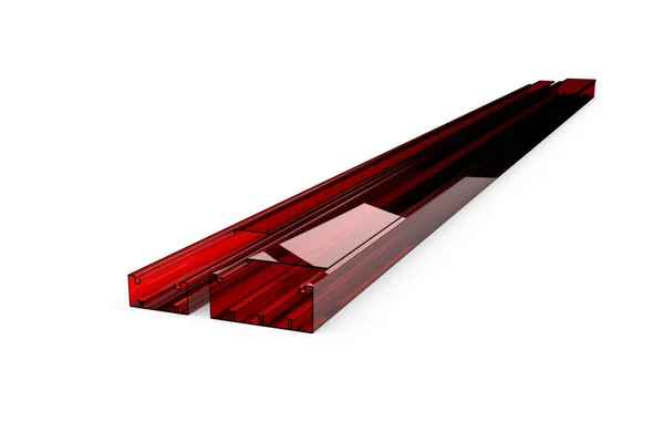 Červená Grafická Kabelová Konstrukce Izolovaná Bílé — Stock fotografie