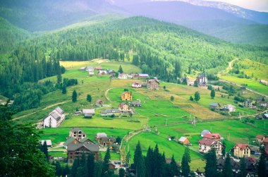 Karpat dağlarında yaz manzarası