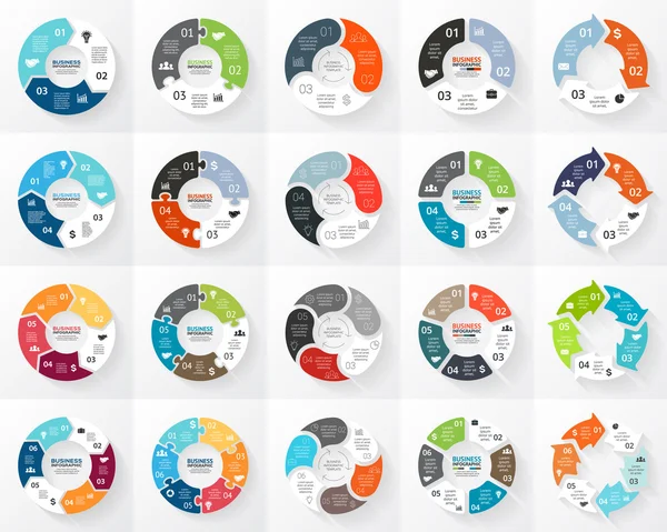 Ensemble d'infographies de flèches de cercle — Image vectorielle