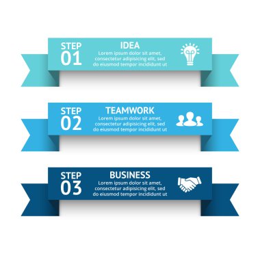 Vektör 3d okları çizgili Infographic, şerit diyagramı, çizgi grafiği, merdiven sunum, grafik. İş kavramı ile 3 seçenekleri, parçalar, adımları, işler. Büyüme bilgi veri şablonu.