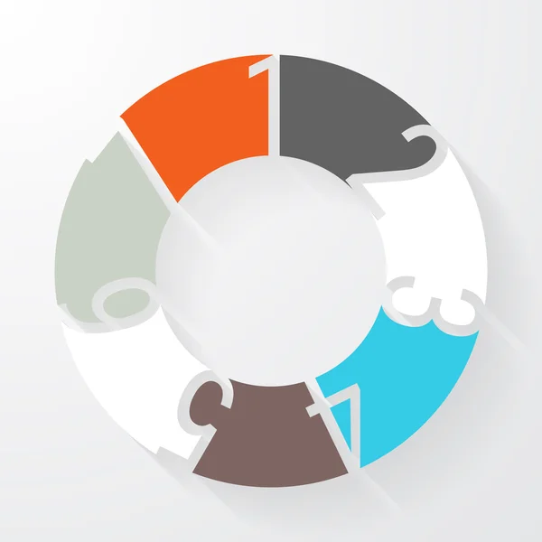 Infografía de flechas de círculo, diagrama de ciclo, gráfico, gráfico de presentación. Concepto de negocio con 7 opciones, partes, pasos, procesos . — Foto de Stock