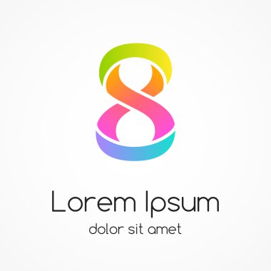 logo 8 numaralı şirket vektör tasarım şablonu.