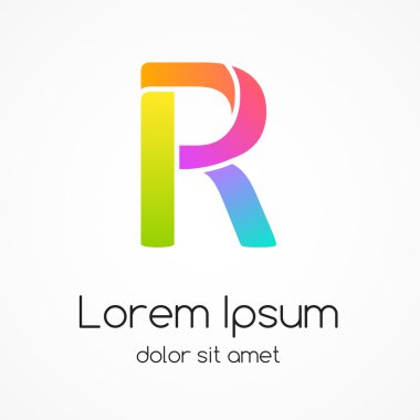 logo harf r şirket vektör tasarım şablonu.
