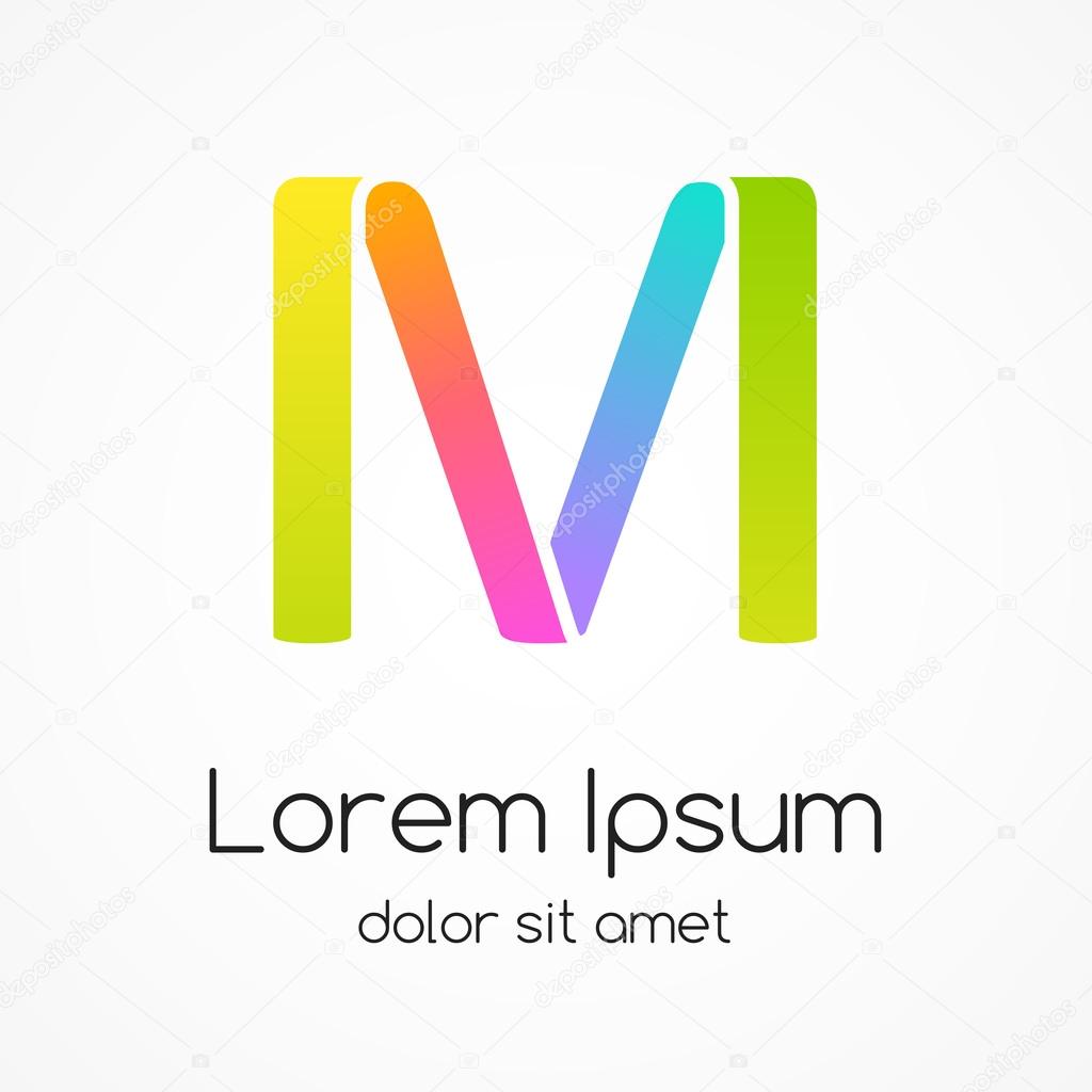 Logo letter M company vector design template.