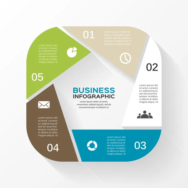 Vektorkreis-Infografik. Vorlage für Diagramm, Grafik, Präsentation und Diagramm. Geschäftskonzept mit 5 Optionen, Teilen, Schritten oder Prozessen. Abstrakter Hintergrund. — Stockvektor