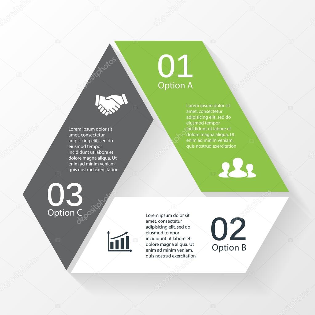 Vector triangle infographic. Template for diagram, graph, presentation and chart. Business concept with 3 options, parts, steps or processes. Abstract background.