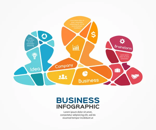 Social vector business teamwork infographic. — Stock Vector