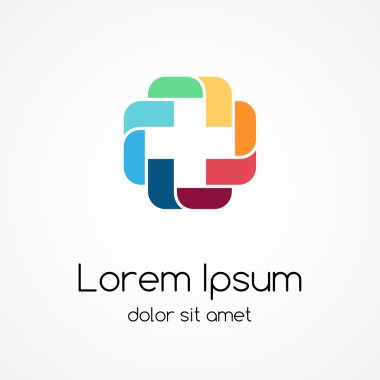 soyut artı işareti logo şablonu