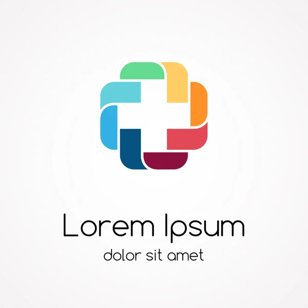 soyut artı işareti logo şablonu