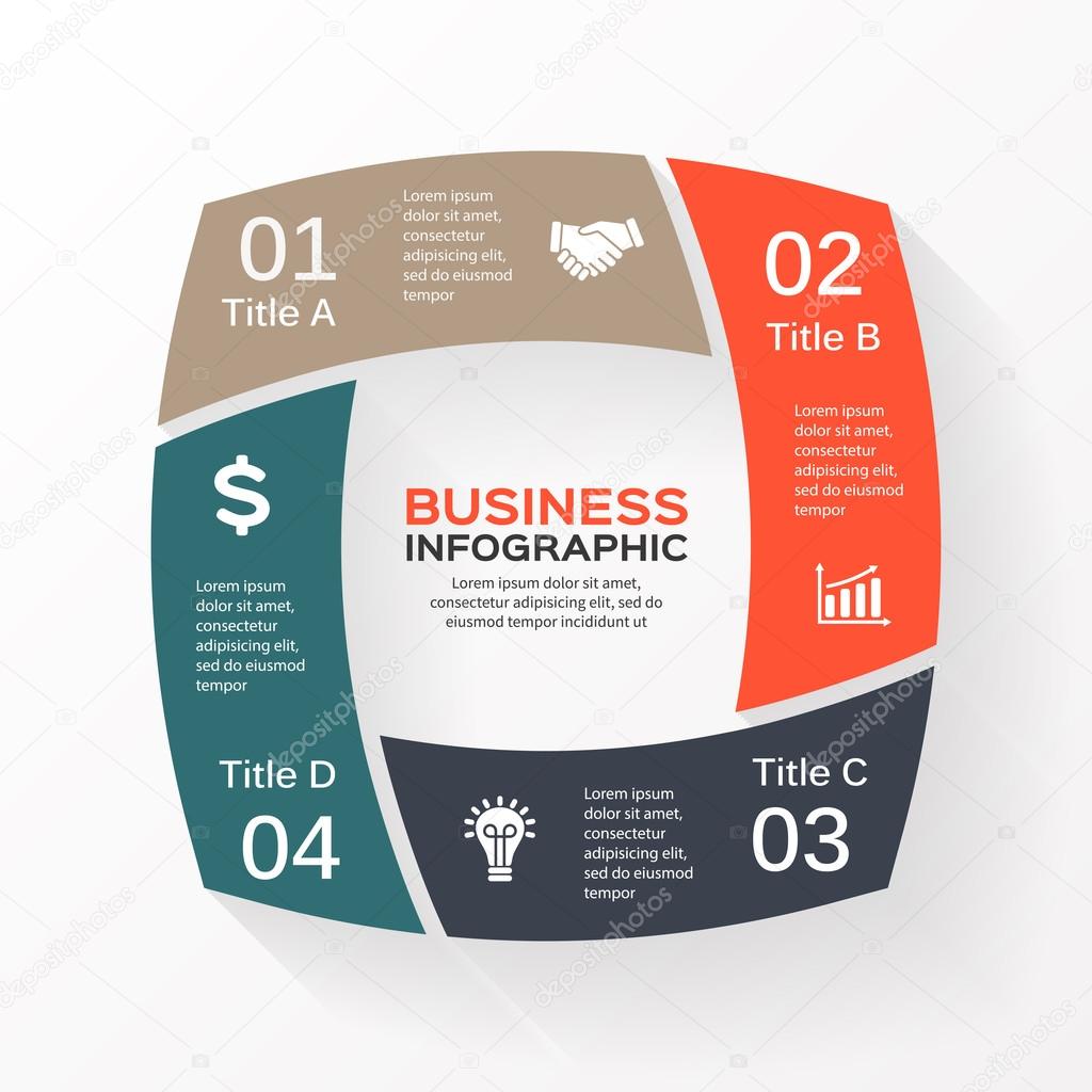 Vector circle infographic. Template for diagram, graph, presentation and chart. Business concept with 4 options, parts, steps or processes. Abstract background.