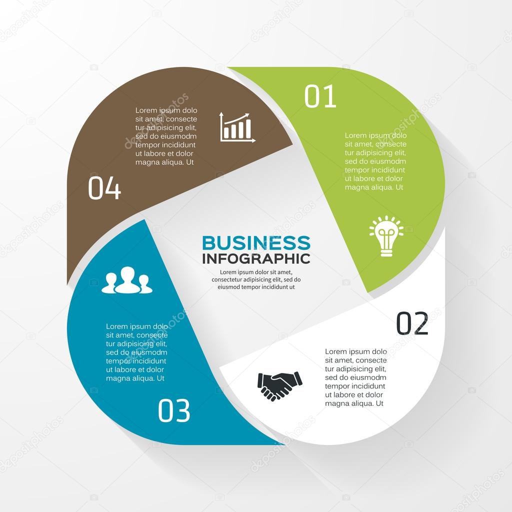Vector circle infographic. Template for diagram, graph, presentation and chart. Business concept with 4 options, parts, steps or processes. Abstract background.