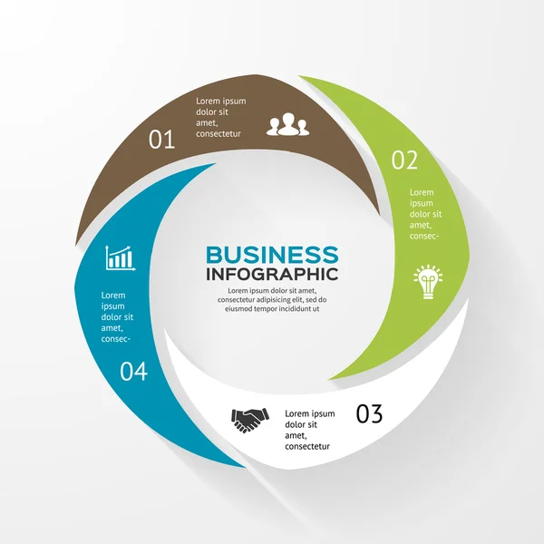 Infografía del círculo vectorial. Plantilla para diagrama, gráfico, presentación y gráfico. Concepto de negocio con opciones, piezas, pasos o procesos. Fondo abstracto . — Archivo Imágenes Vectoriales