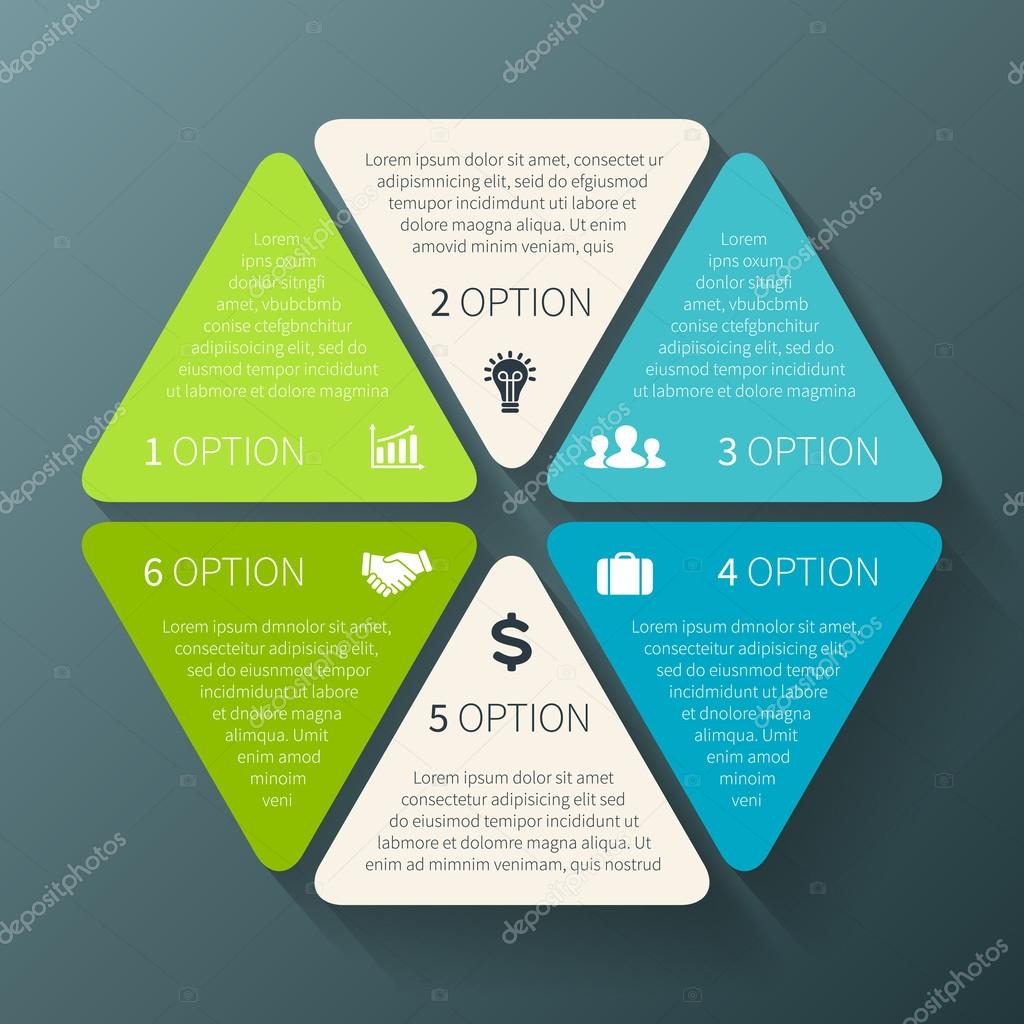 Vector hexagon infographic. Template for diagram, graph, presentation and chart. Business concept with 6 options, parts, steps or processes. Abstract background.