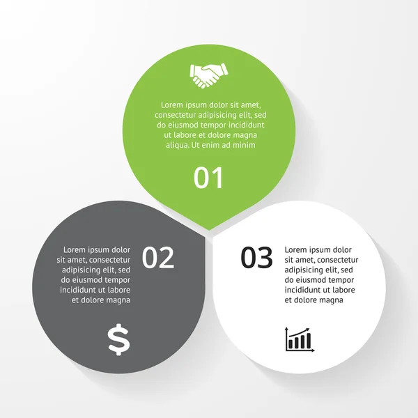 Vektor cirkel infographic. mall för diagram, diagram, presentation och diagram. affärsidé med 3 alternativ, delar, steg eller processer. abstrakt bakgrund. — Stock vektor