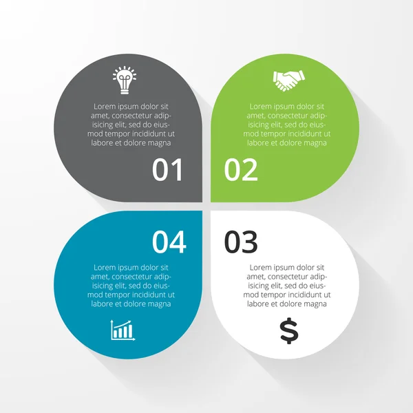 Infografía del círculo vectorial. Plantilla para diagrama, gráfico, presentación y gráfico. Concepto de negocio con 4, opciones, piezas, pasos o procesos. Fondo abstracto . — Archivo Imágenes Vectoriales