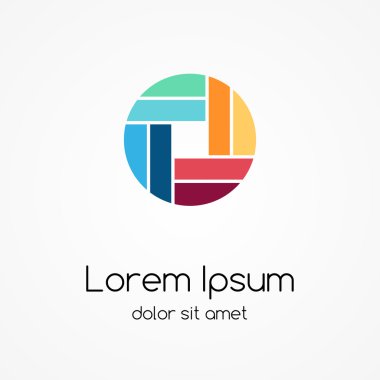 Logo şablonu. Daire işareti abstract, sembol. Tasarım öğesi.